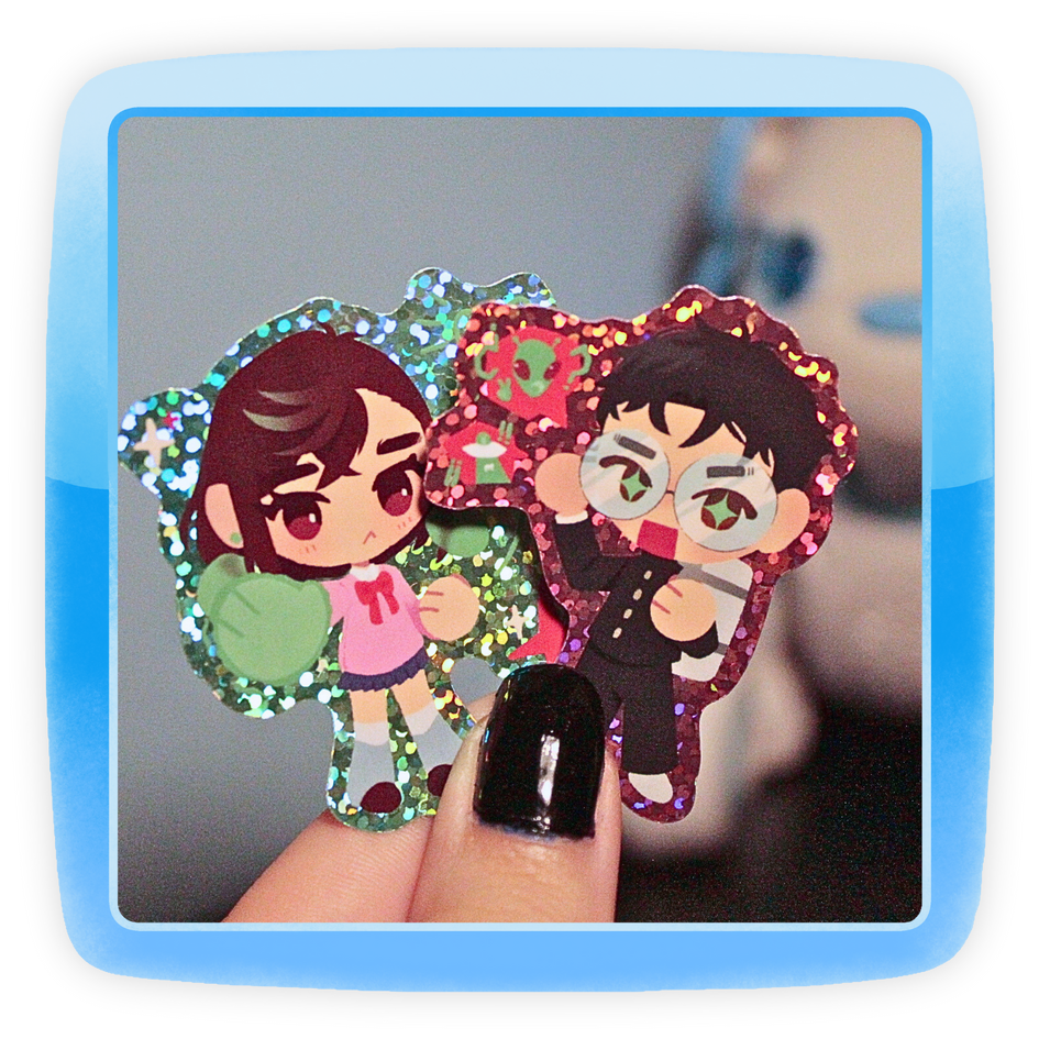 Dan dadan glitter stickers
